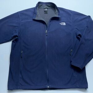 The North Face ANKU Windwall Fleece Jacket Mens 2XL Blue Full Zip Outdoor Hiking